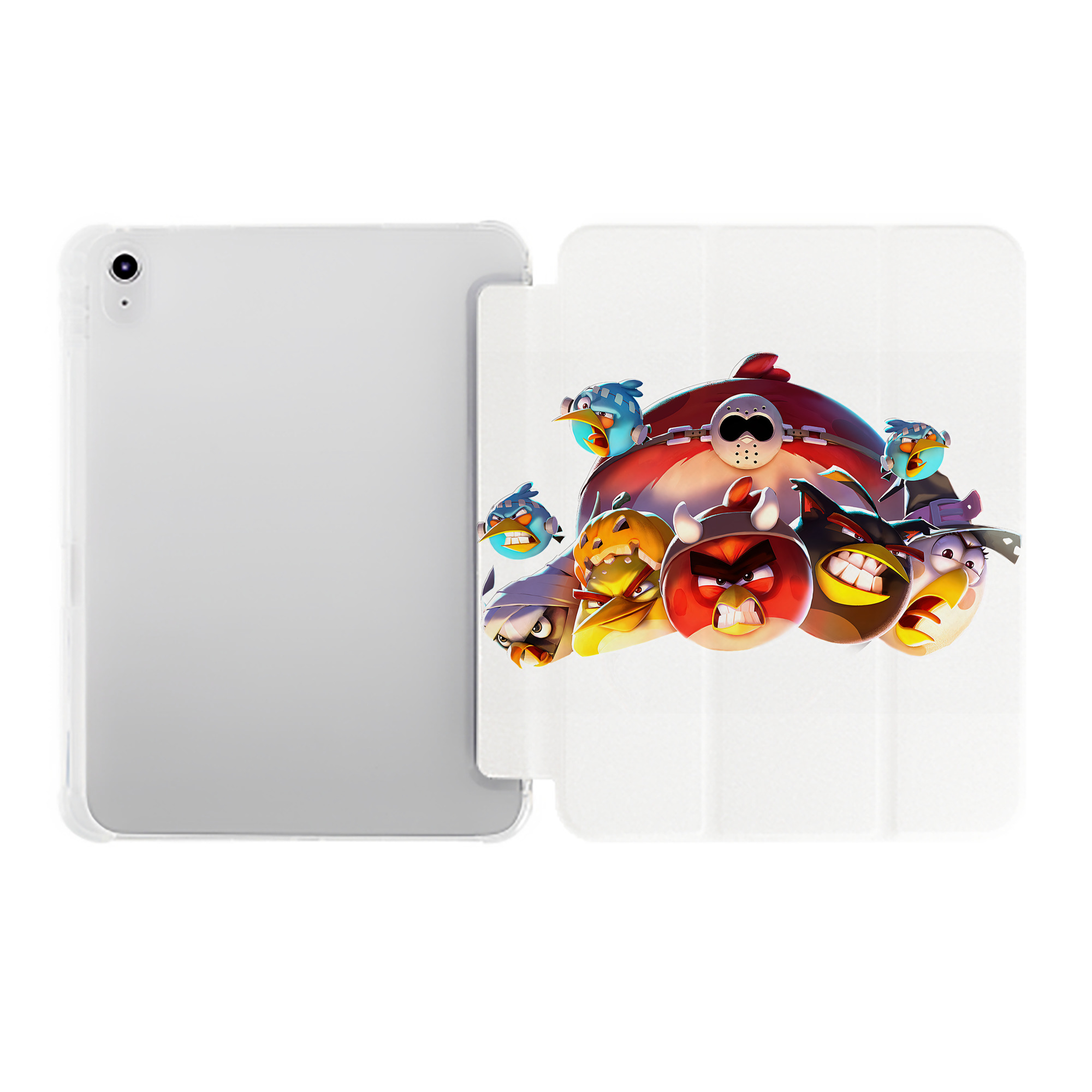 （画像用） Angry Birds アングリーバード IPad ケース ペン収納付き 三つ折りスタンド PUレザー×シリコン 対応機種9.5/10.5/10.9インチ
